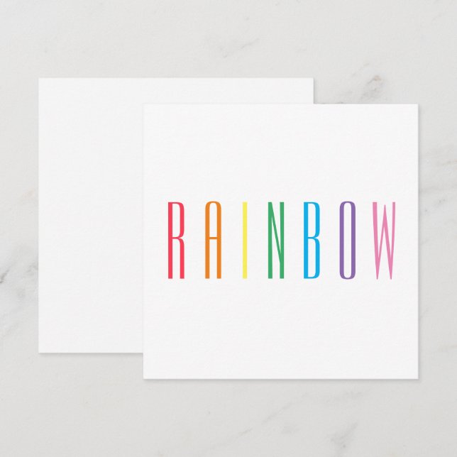 RAINBOW 5.25" Square Flat Card (Front/Back)