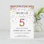 Rainbow 5 Year Old Birthday Party, 5th Birthday Invitation (Standing Front)