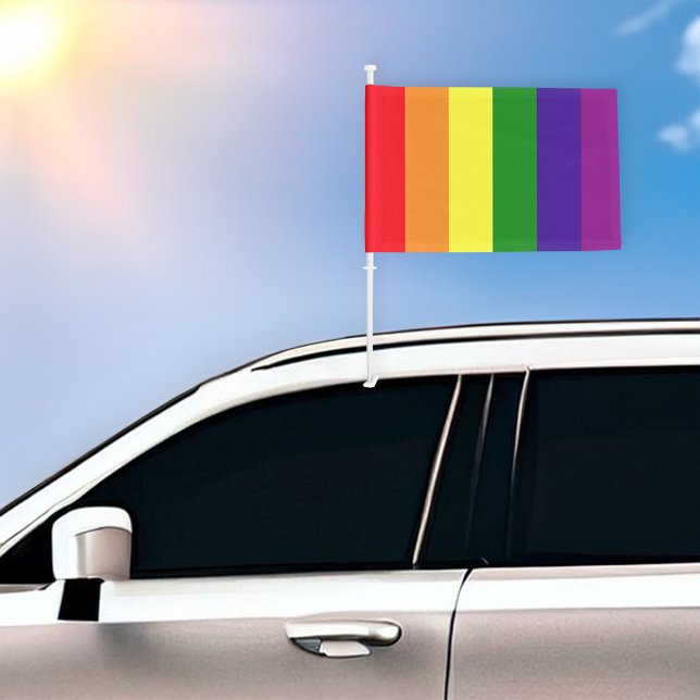 Rainbow 6 Color Stripe Gay Pride Car Flag (Creator Uploaded)
