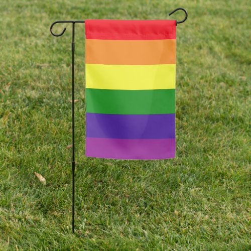 Rainbow 6 Color Stripe Gay Pride Garden Flag