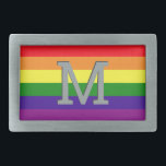 Rainbow 6 Stripe Gay Pride Monogram Initial Belt Buckle<br><div class="desc">Love has no limits. Celebrate June Pride Month and show your support for the LGBTQ community with this iconic 6 stripe rainbow gay pride belt buckle with custom monogram initial. Red,  orange,  yellow,  green,  blue and violet purple colors are a recognized symbol of dignity,  visibility,  and equality.</div>