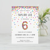 Rainbow 6th Birthday Party, Sixth Birthday Invitation (Standing Front)