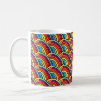 Rainbow 70s sun coffee mug