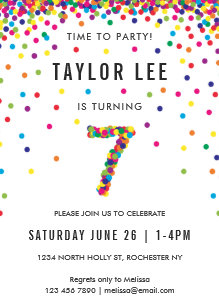7 year old birthday invitations zazzle