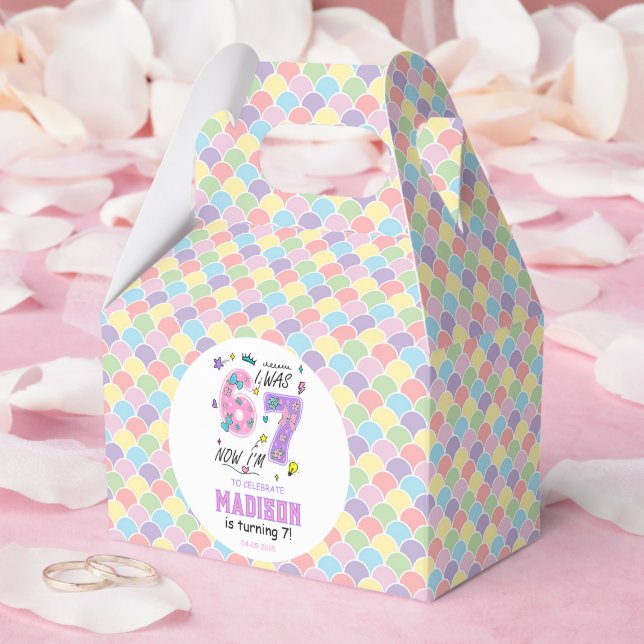 Rainbow 7th Birthday | I Was 6, Now 7 | Kids Favor Boxes (Wedding)