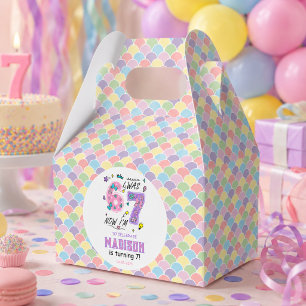 Rainbow 7th Birthday I Was 6, Now 7 Kids Favor Boxes