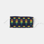 Rainbow 8 Bit Heart Pattern Adult Cloth Face Mask (Front, Folded)