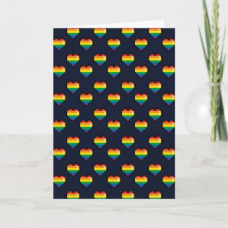 Rainbow 8 Bit Heart Pattern Card