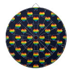 Rainbow 8 Bit Heart Pattern Dart Board