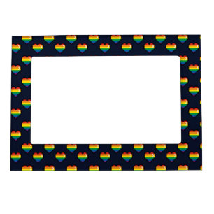 Rainbow 8 Bit Heart Pattern Magnetic Frame