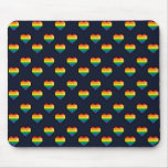 Rainbow 8 Bit Heart Pattern Mouse Pad