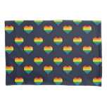 Rainbow 8 Bit Heart Pattern Pillow Case