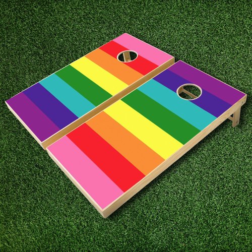 Rainbow 8 Stripe Gay Pride Cornhole Set