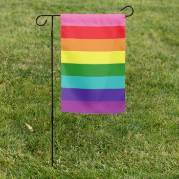 Rainbow 8 Stripe Gay Pride Garden Flag by RandomLife at Zazzle