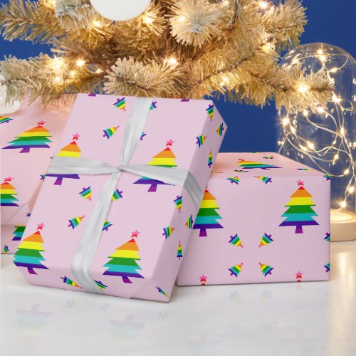 Rainbow 8 Stripes LGBT Pride Flag LGBTQ Christmas  Wrapping Paper