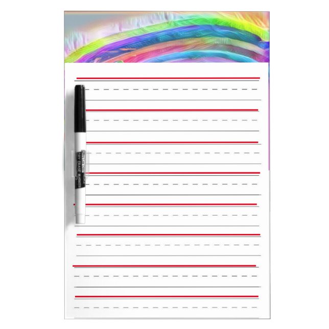 Rainbow ABC Lettering Worksheet  Dry Erase Board (Front)