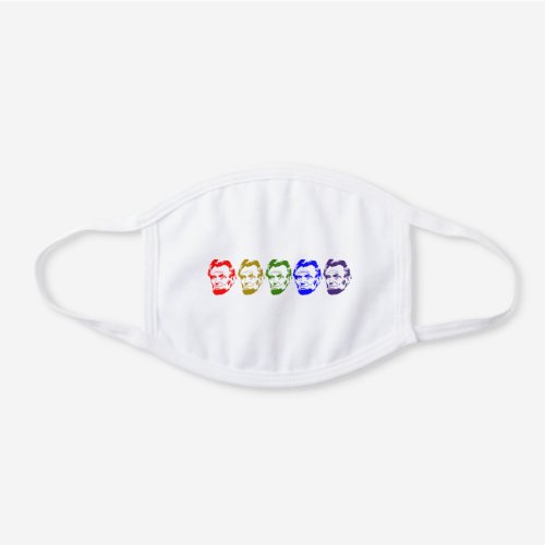 rainbow abraham lincoln white cotton face mask