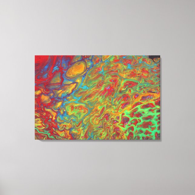 Rainbow Abstract Acrylic Pour Print (Front)