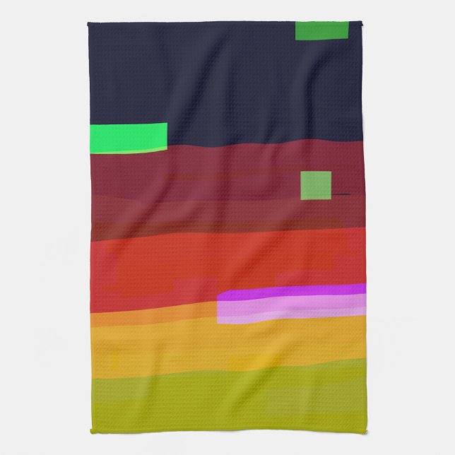 Rainbow Abstract Art Kitchen Towel (Vertical)
