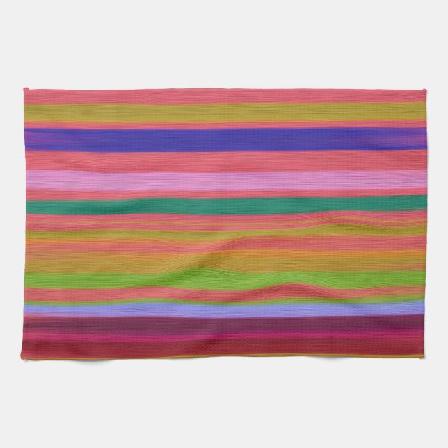 Rainbow abstract art stripes modern towel (Horizontal)