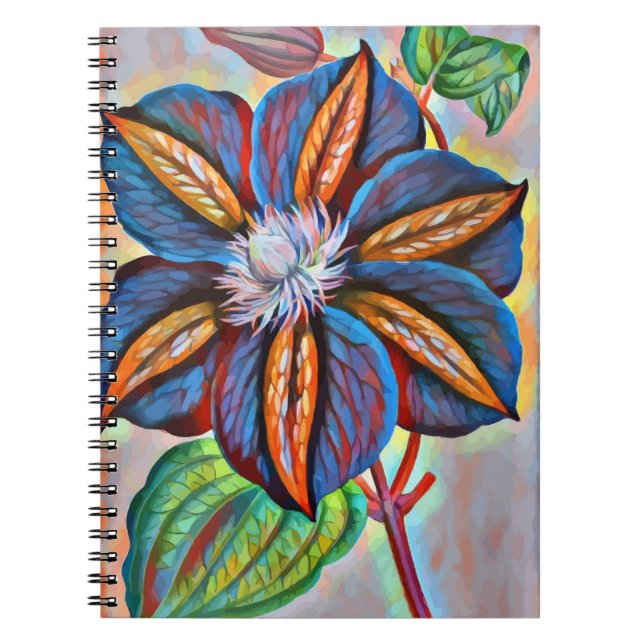rainbow Abstract Color Flower Original Digital Art Notebook (Front)