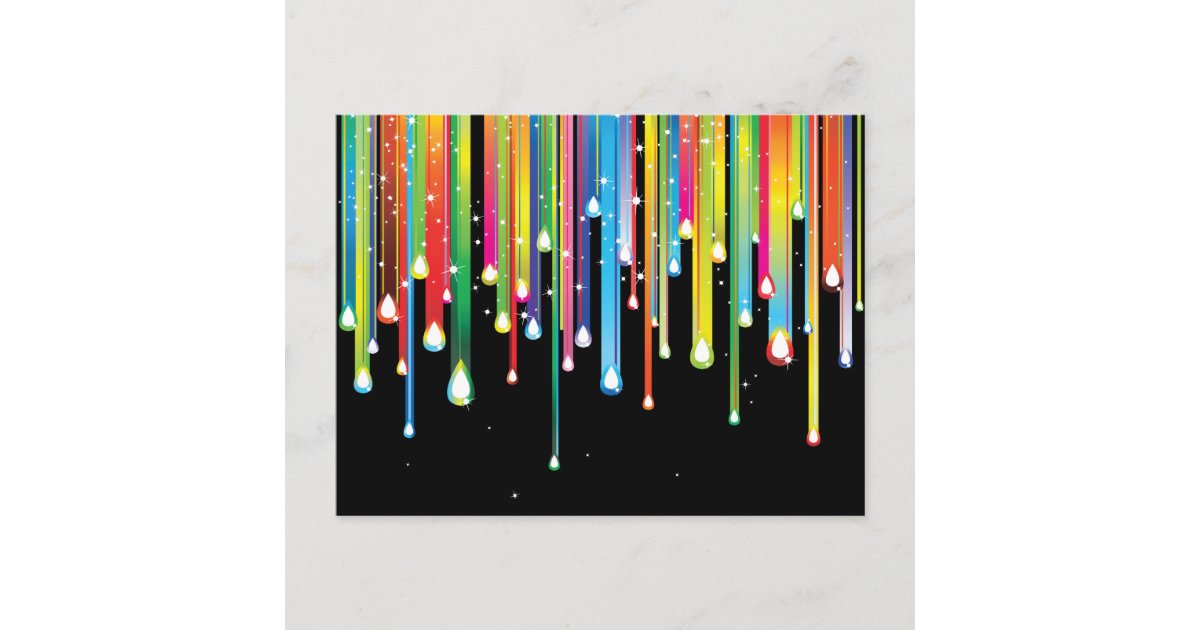 Rainbow ~ Abstract Color Spectrum Rain Jewels Postcard | Zazzle