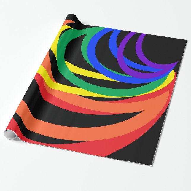Rainbow Abstract Colors Wrapping Paper (Unrolled)