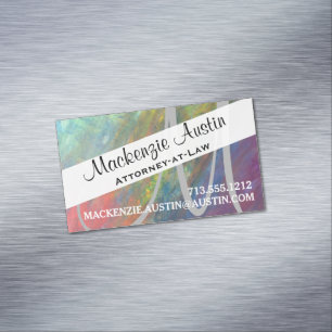 Rainbow Abstract   Cool Psychedelic Brushstrokes Business Card Magnet