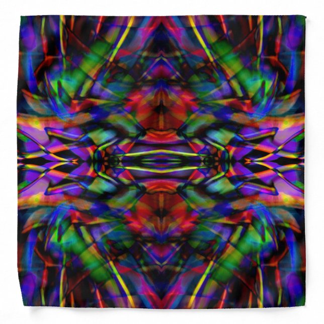 Rainbow Abstract Fractal Art Bandana (Front)