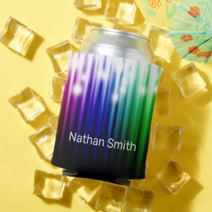 Rainbow abstract Glitter Texture  Can Cooler