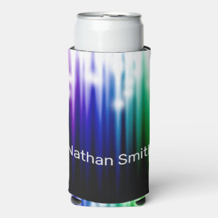 Rainbow abstract Glitter Texture Seltzer Can Cooler
