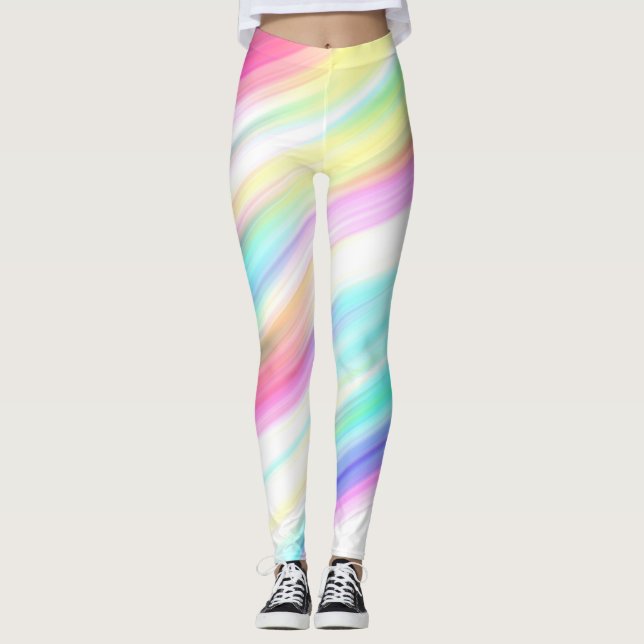 Rainbow Abstract Leggings (Front)