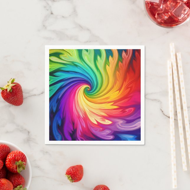 Rainbow abstract napkins (Insitu)