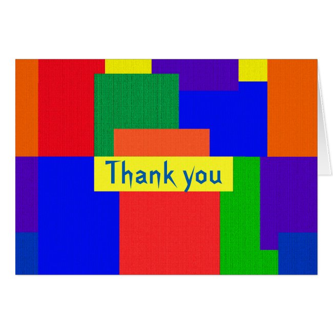 Rainbow Abstract Patchwork Thank You Card