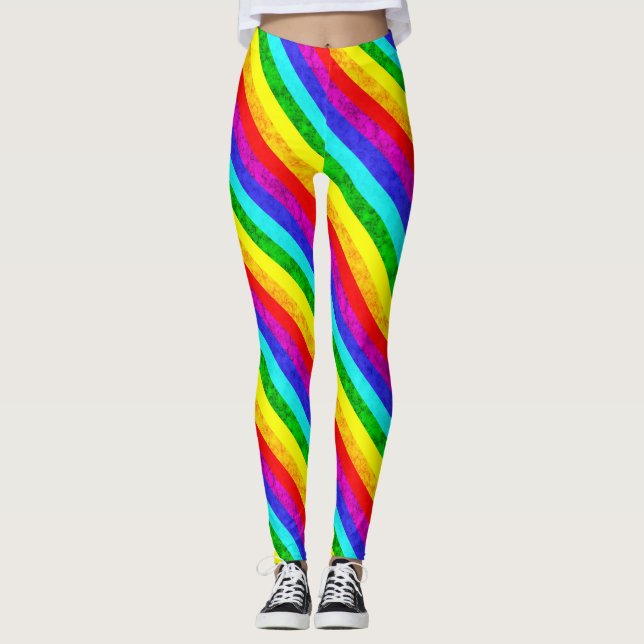Rainbow abstract pattern leggings (Front)