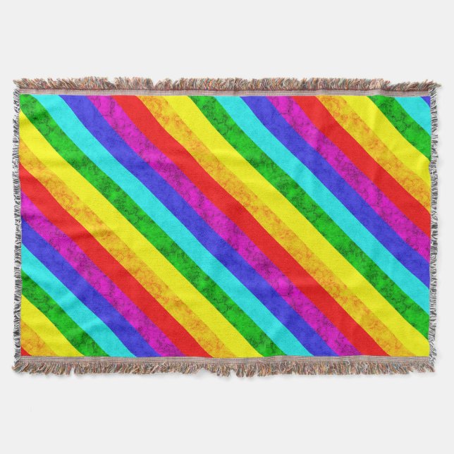 Rainbow abstract pattern throw blanket (Front)