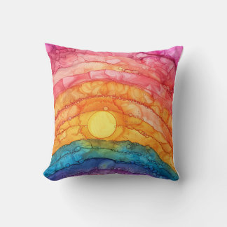 Rainbow Abstract Pride Throw Pillow