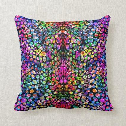 Rainbow Abstract  Print Throw Pillow