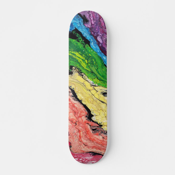 "Rainbow" Abstract Skateboard Deck Zazzle