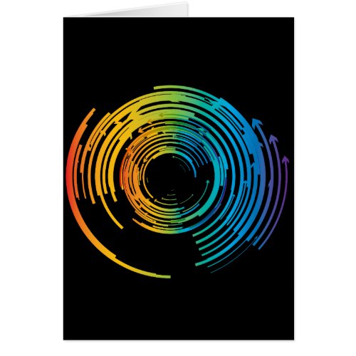 Rainbow Abstract Spiral Circle Design