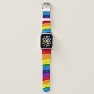 Rainbow Abstract Striped Apple Watch Band