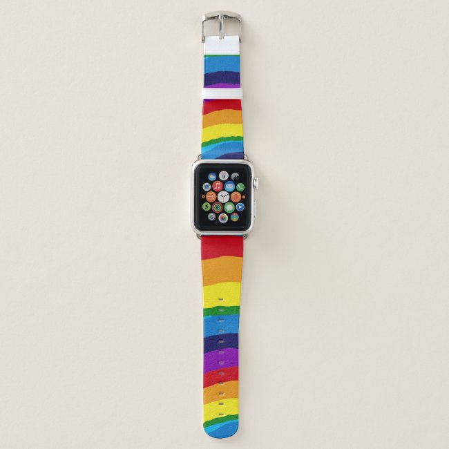 Rainbow Abstract Striped Apple Watch Band