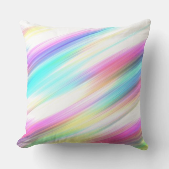 Rainbow Abstract Throw Pillow (Front)