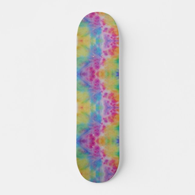 Rainbow Abstract Tie Dye Skateboard (Front)
