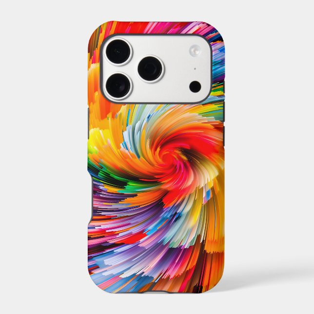 Rainbow Abstract Vibrant Swirl Modern Case-Mate iPhone Case (Back)
