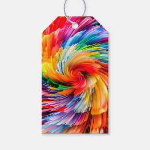 Rainbow Abstract Vibrant Swirl Modern Gift Tags