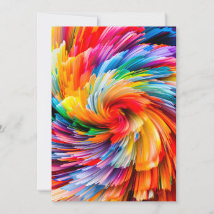 Rainbow Abstract Vibrant Swirl Modern Holiday Card