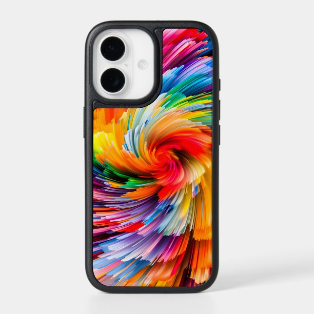 Rainbow Abstract Vibrant Swirl Modern Otterbox iPhone Case (Back)