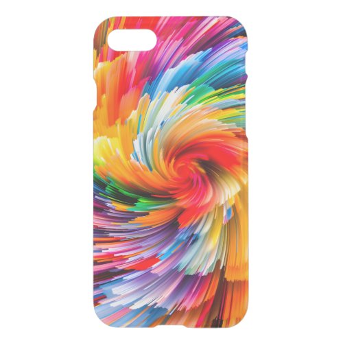 Rainbow Abstract Vibrant Swirl Modern iPhone SE/8/7 Case