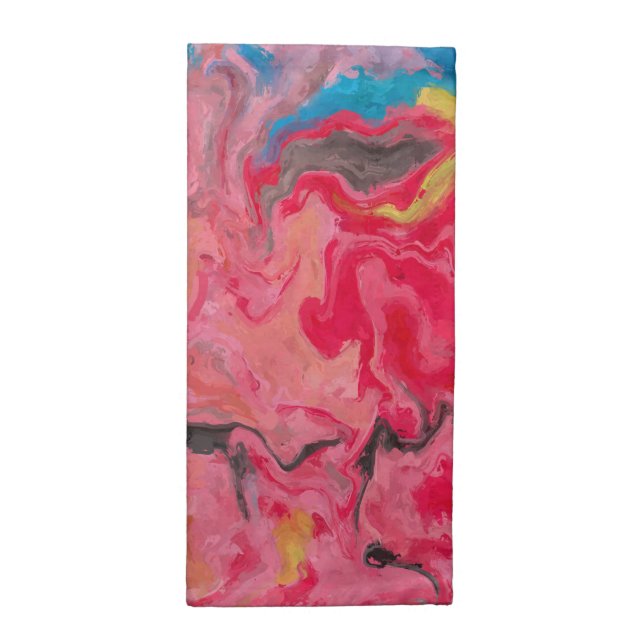 Rainbow Abstract Waterfall  Cloth Napkin (Half Fold)